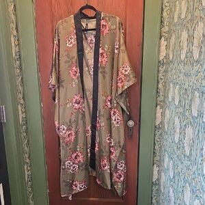 Torrid Floral Kimono with Black Accents